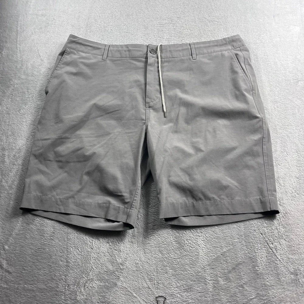 Faherty All Day Shorts Mens Gray Hybrid Stretch Board Shorts Size 40 Drawstring‎